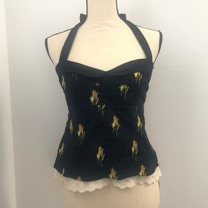 Anthropologie Embroidered Halter
